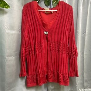 Red Women's Sweater and Under Shirt Set
